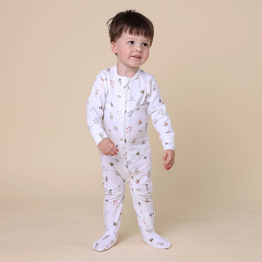 Snuggle Hunny - Garden Friends Organic Snuggle Sleepsuit Zip Footie