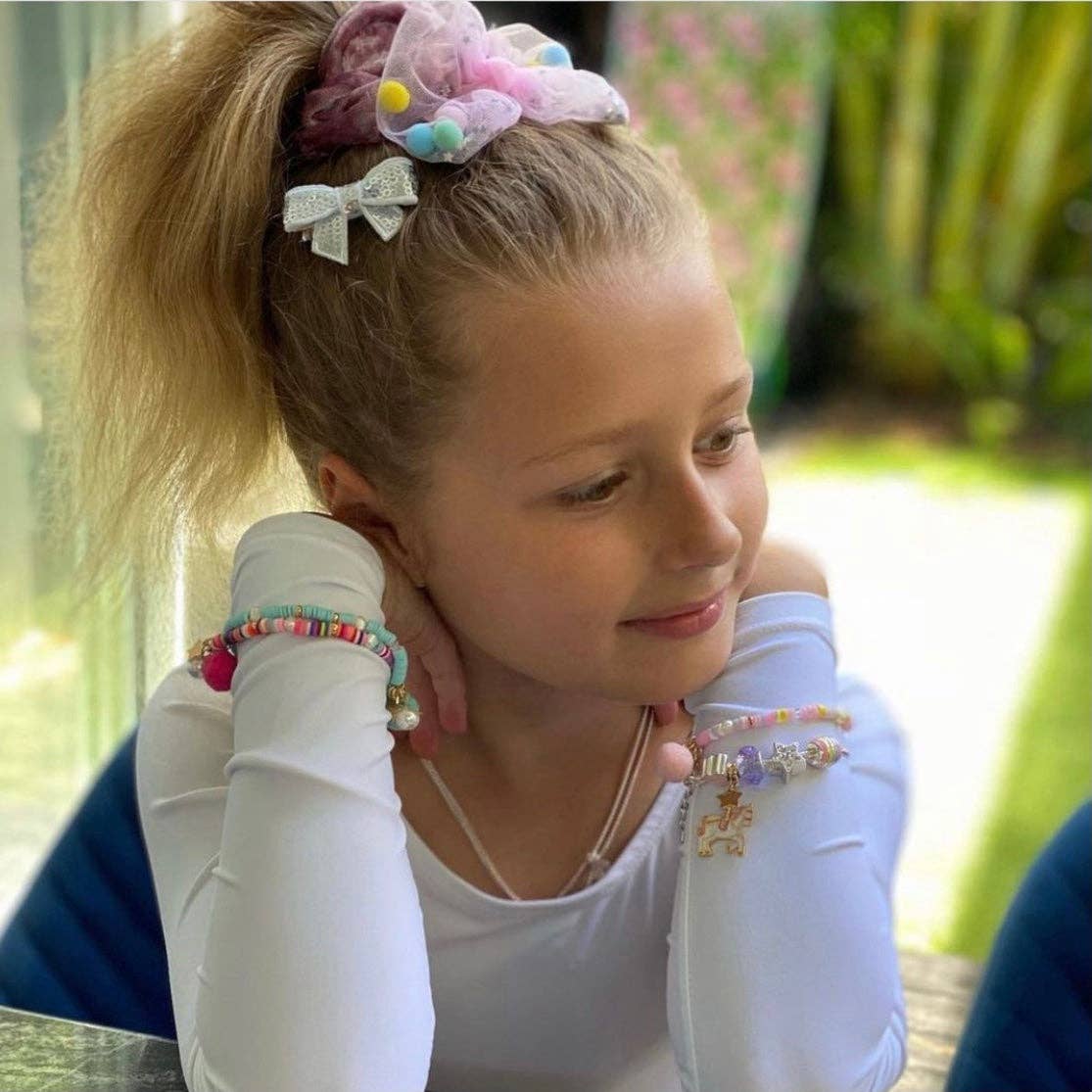 Lauren Hinkley Australia - Rainbow Bracelet with Pom Pom and Pearl