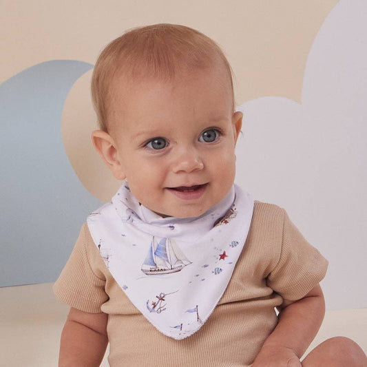 Snuggle Hunny - Set Sail Organic Dribble Bib