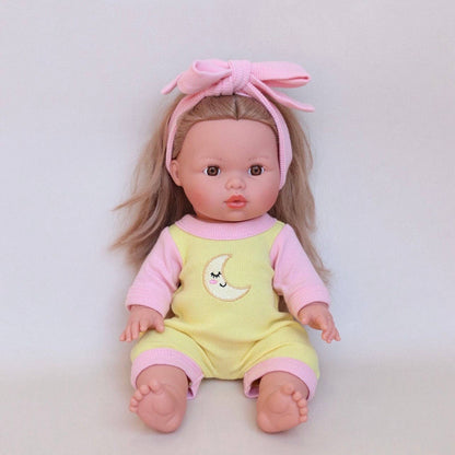 SALLI COLLECTIVE - Doll Moonbeam Romper + Bow set - Fits 34-38cm Minikane Gordis, Mini Colettos, Llorens dolls