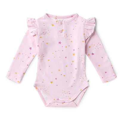 Snuggle Hunny - Twinkle Long Sleeve Organic Bodysuit with Frill