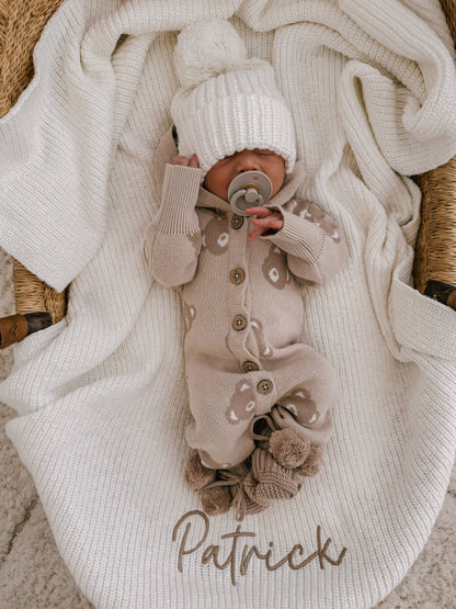 Petite + Co - HOODED TEDDY ROMPER