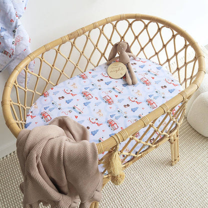 Snuggle Hunny - To The Rescue Organic Bassinet Sheet / Change Pad Cover