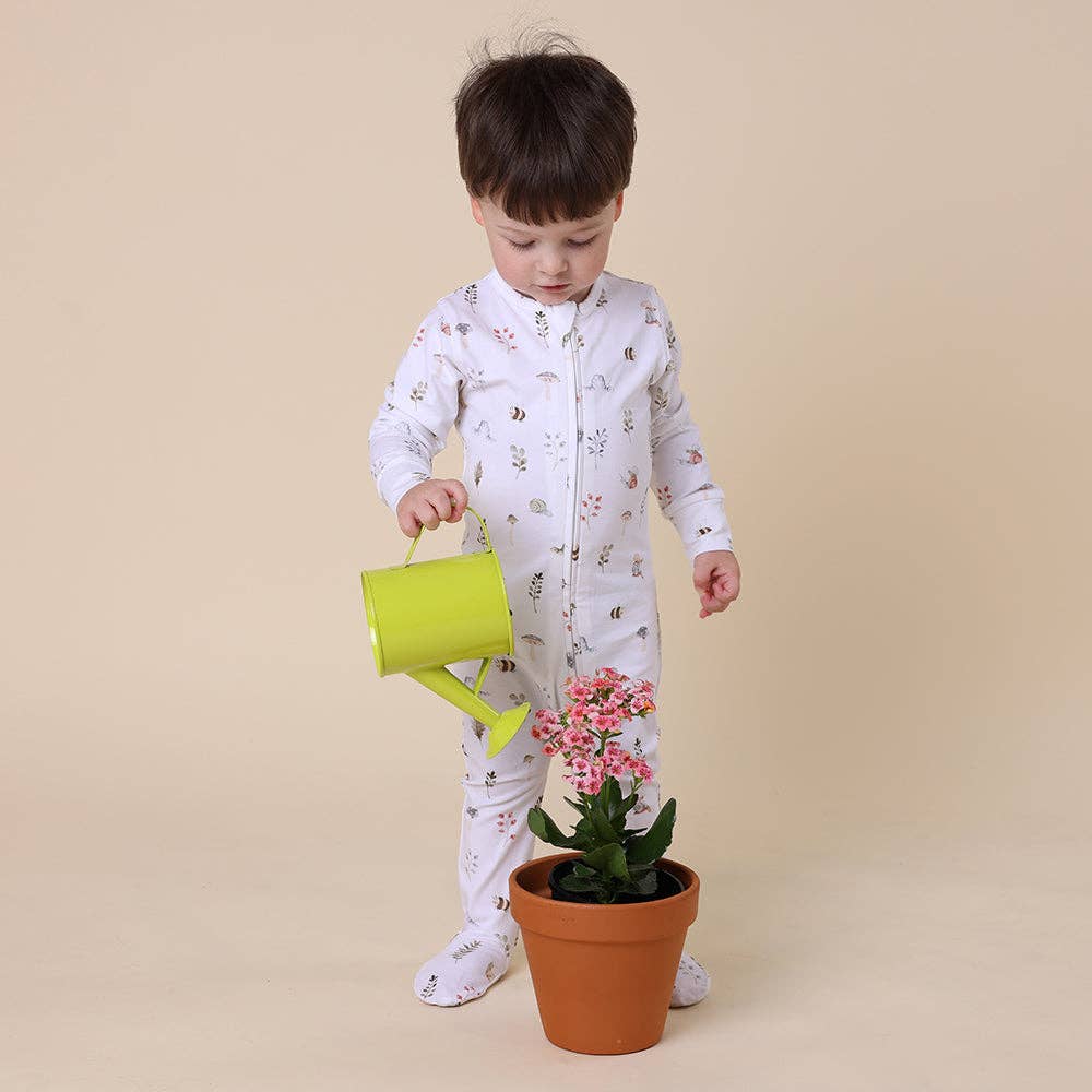 Snuggle Hunny - Garden Friends Organic Snuggle Sleepsuit Zip Footie