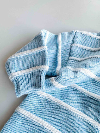 FRECKLES the label - Raised Stripe Full Romper | Arctic