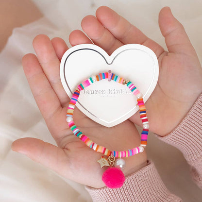 Lauren Hinkley Australia - Rainbow Bracelet with Pom Pom and Pearl