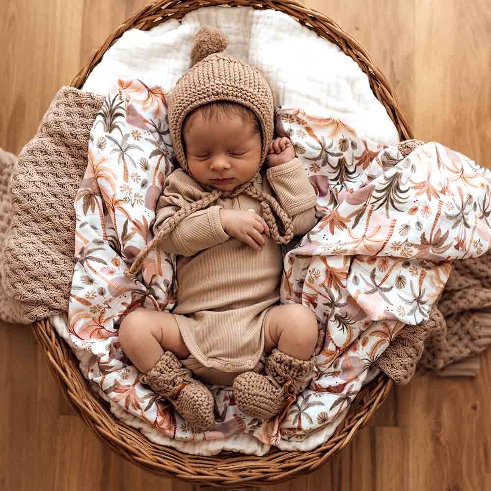 Snuggle Hunny - Fawn Merino Wool Bonnet & Bonnets