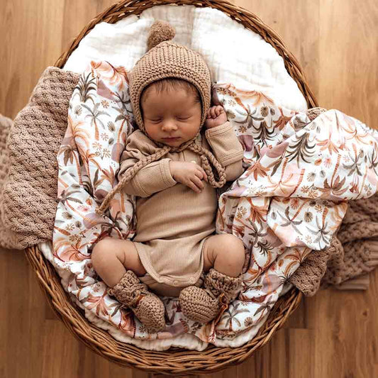 Snuggle Hunny - Fawn Merino Wool Bonnet & Bonnets