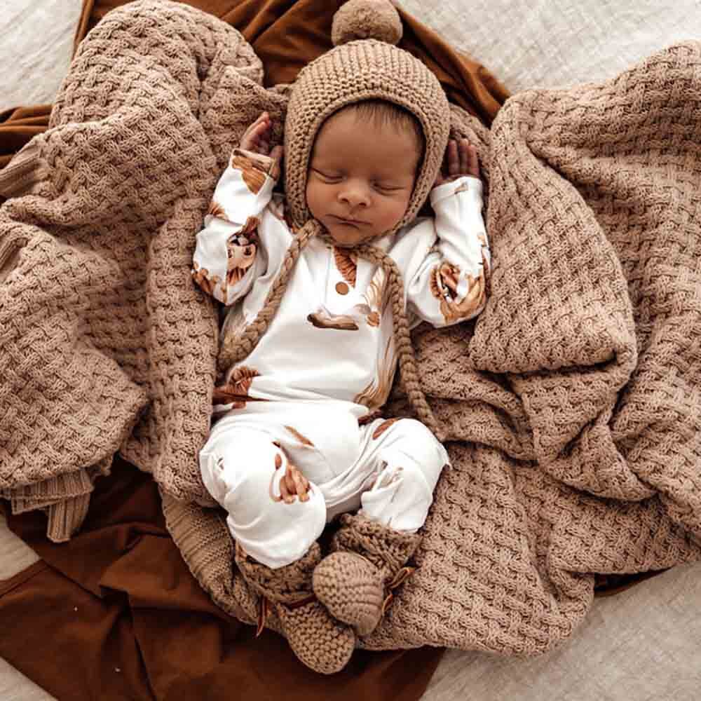 Snuggle Hunny - Fawn Merino Wool Bonnet & Bonnets