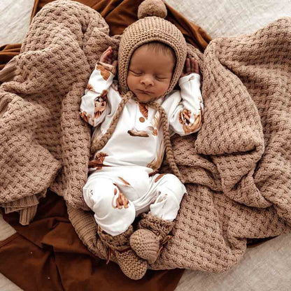 Snuggle Hunny - Fawn Merino Wool Bonnet & Bonnets