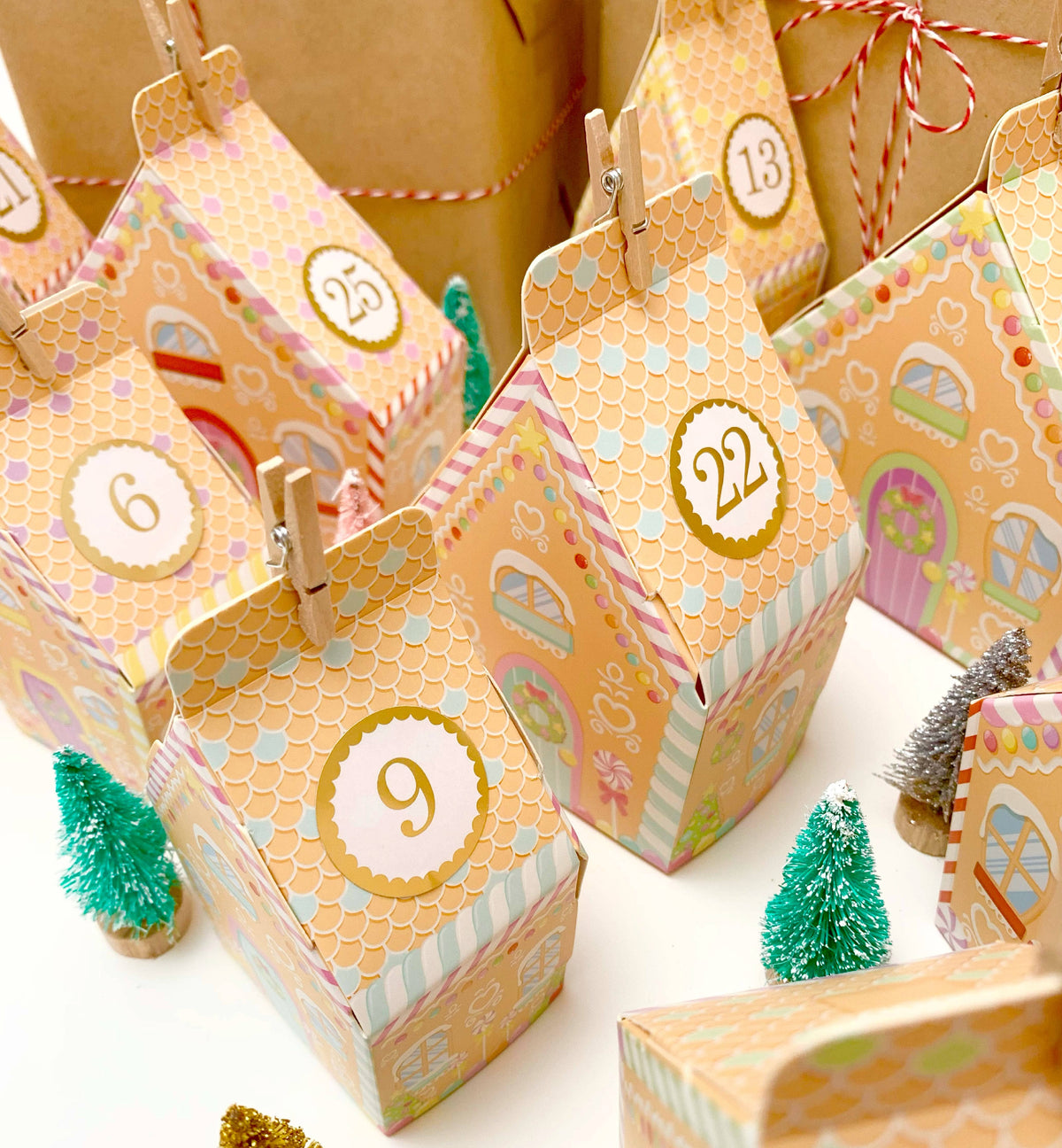 Black Bow Studio - Gingerbread House Village Christmas Advent Calendar