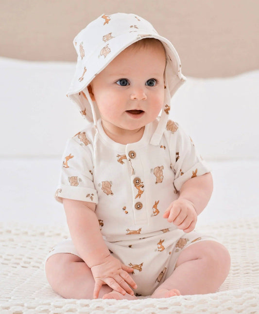 Lūmmi in Colour Babywear - Organic Cotton Bucket Sun Hat - Bear & Bunny