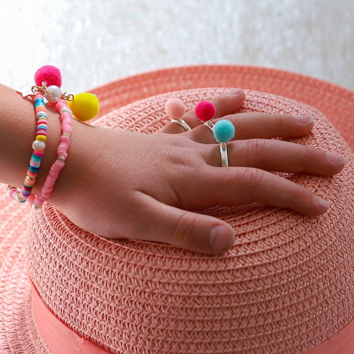 Lauren Hinkley Australia - Rainbow Bracelet with Pom Pom and Pearl
