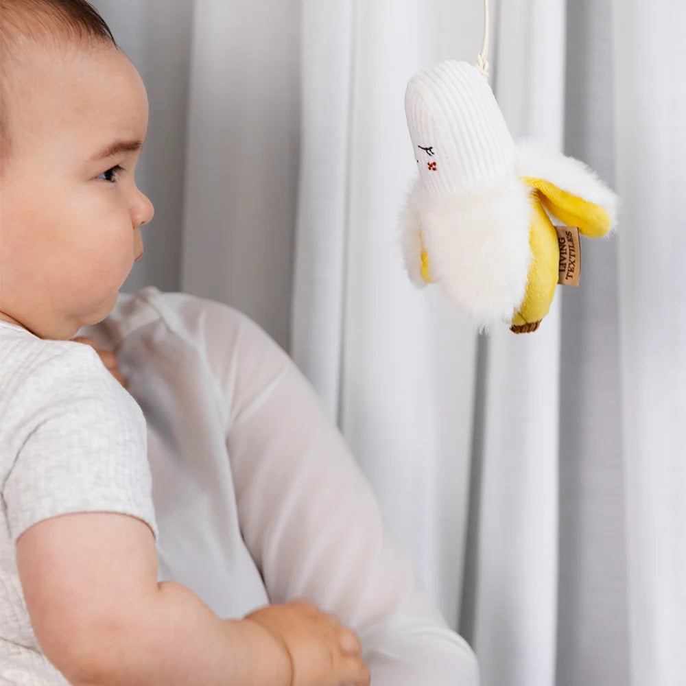 Living Textiles - 2 Pack Mini Market Brunch Stroller Toys - Apple & Banana
