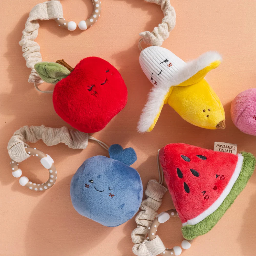 Living Textiles - 2 Pack Mini Market Brunch Stroller Toys - Watermelon & Blueberry