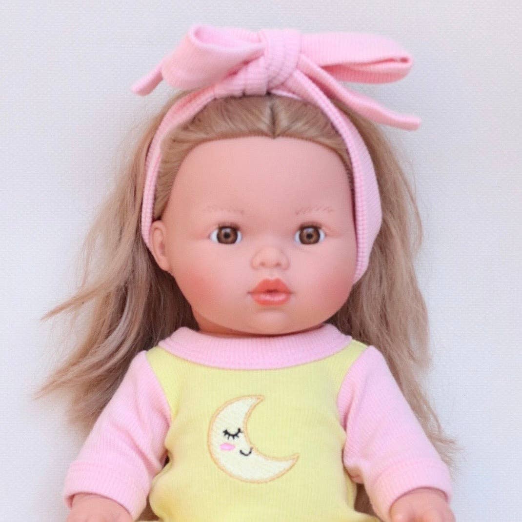 SALLI COLLECTIVE - Doll Moonbeam Romper + Bow set - Fits 34-38cm Minikane Gordis, Mini Colettos, Llorens dolls