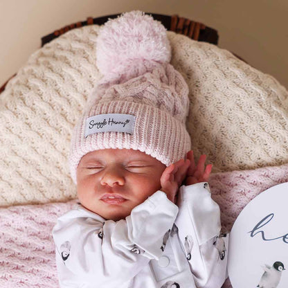 Snuggle Hunny - Blush Pink Organic Baby Knit Beanie