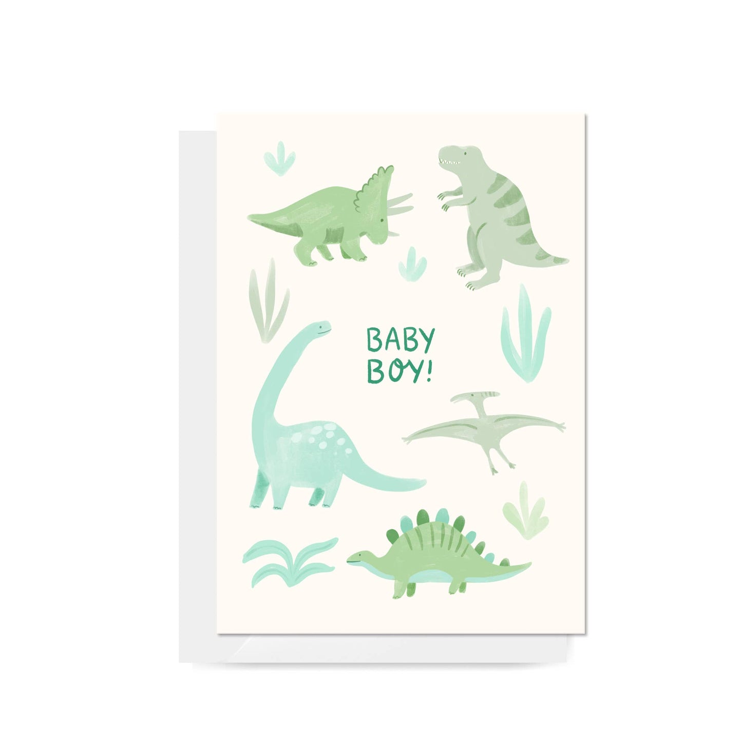 Carla Ellis Creative - Dinosaurs "Baby Boy" Greeting Card
