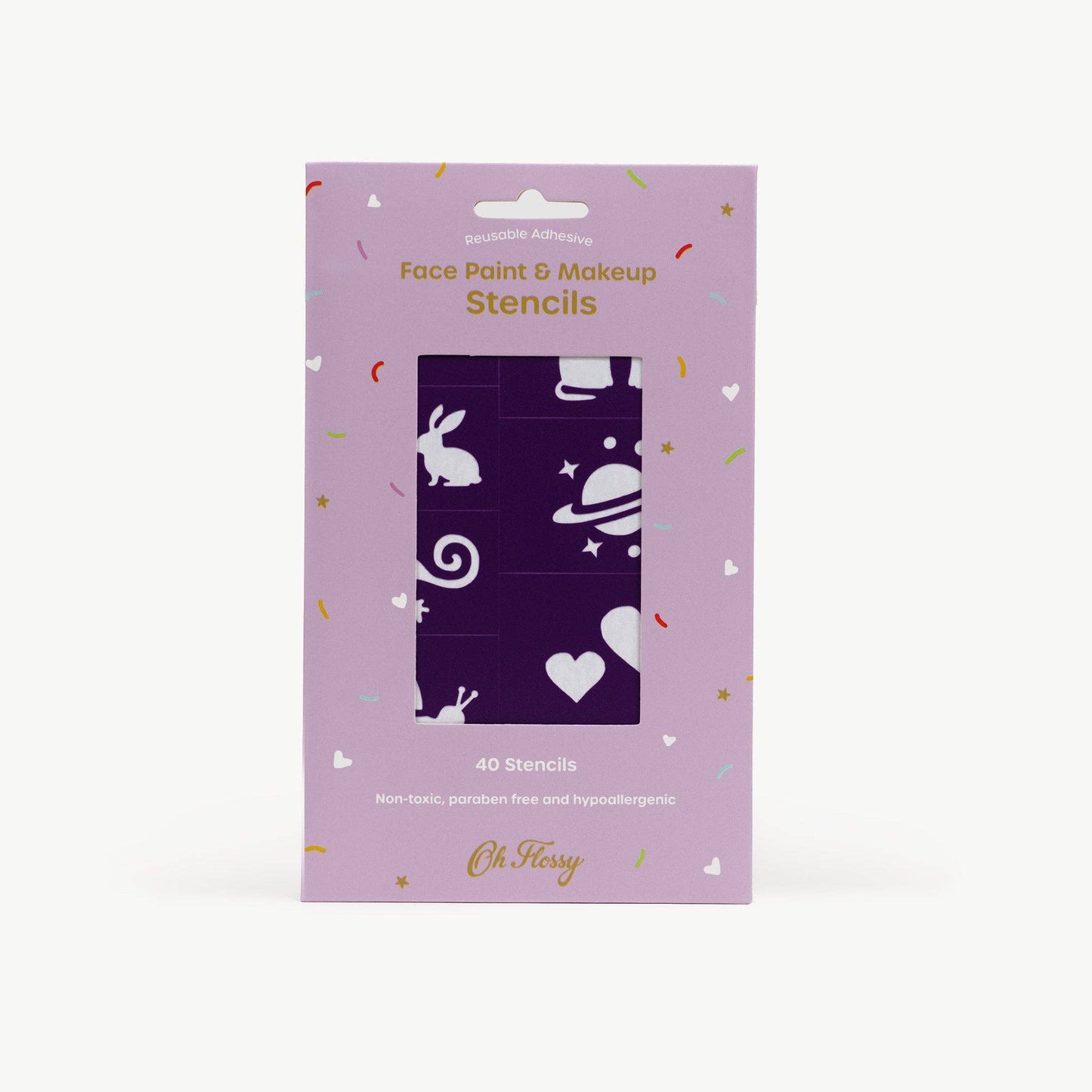 Oh Flossy - Oh Flossy Reusable Adhesive Face Paint & Makeup Stencils - Purple