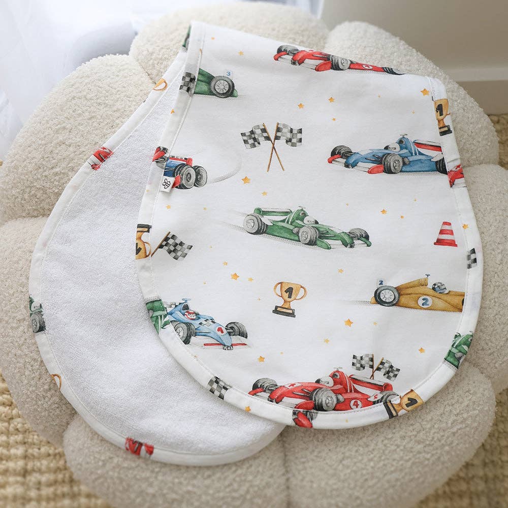 Snuggle Hunny - Little Racers Organic Cotton Burp Cloth