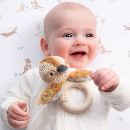 Living Textiles - Ring Rattle - Kookaburra