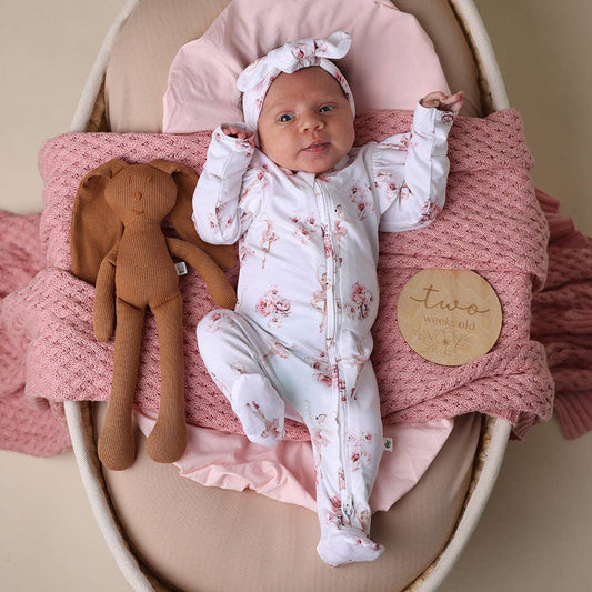 Snuggle Hunny - Ballerina Organic Snuggle Sleepsuit Zip Footie with Frill
