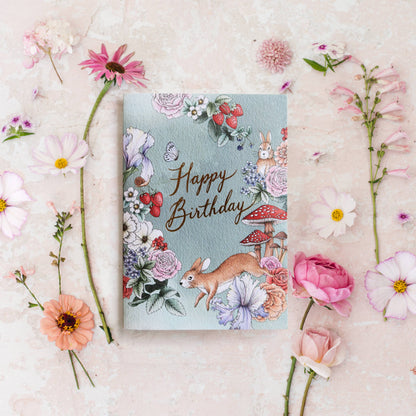 Typoflora - Mushroom Birthday Card