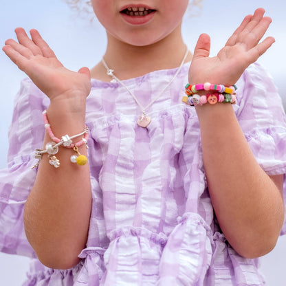 Lauren Hinkley Australia - Pink Bracelet with Pom Pom and Pearl