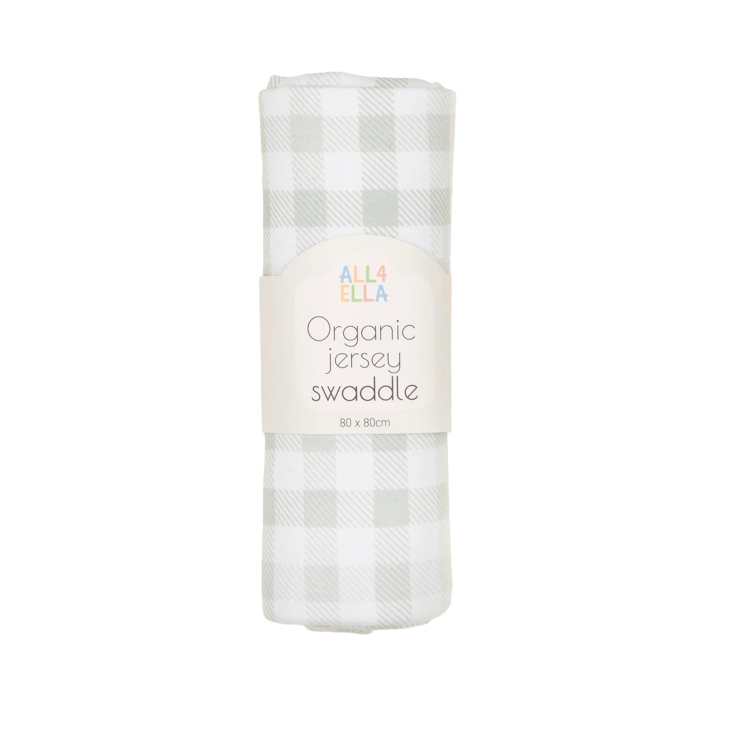 All4Ella - Jersey Swaddle - Gingham Sage