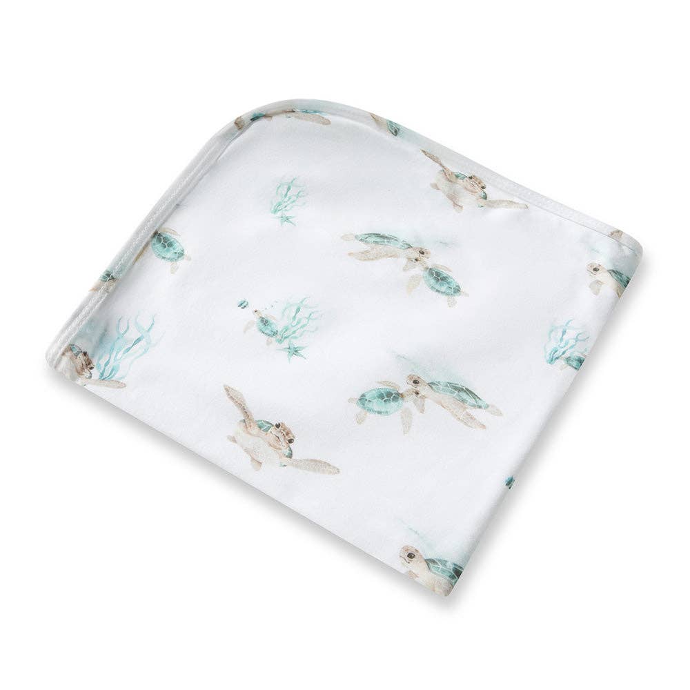 Snuggle Hunny - Turtle Organic Jersey Wrap & Beanie Set