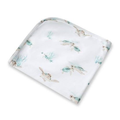 Snuggle Hunny - Turtle Organic Jersey Wrap & Beanie Set