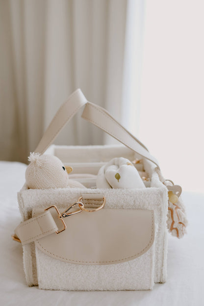 The Beige Collective - Teddy Boucle Nappy Caddy | Cream