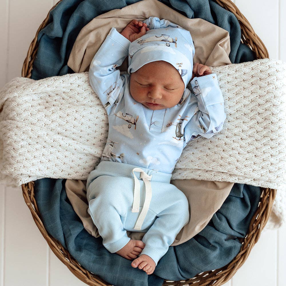 Snuggle Hunny - Baby Blue Organic Pants