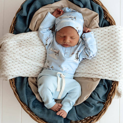 Snuggle Hunny - Baby Blue Organic Pants