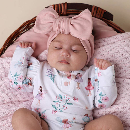 Snuggle Hunny - Lullaby Pink Organic Oversized Bow