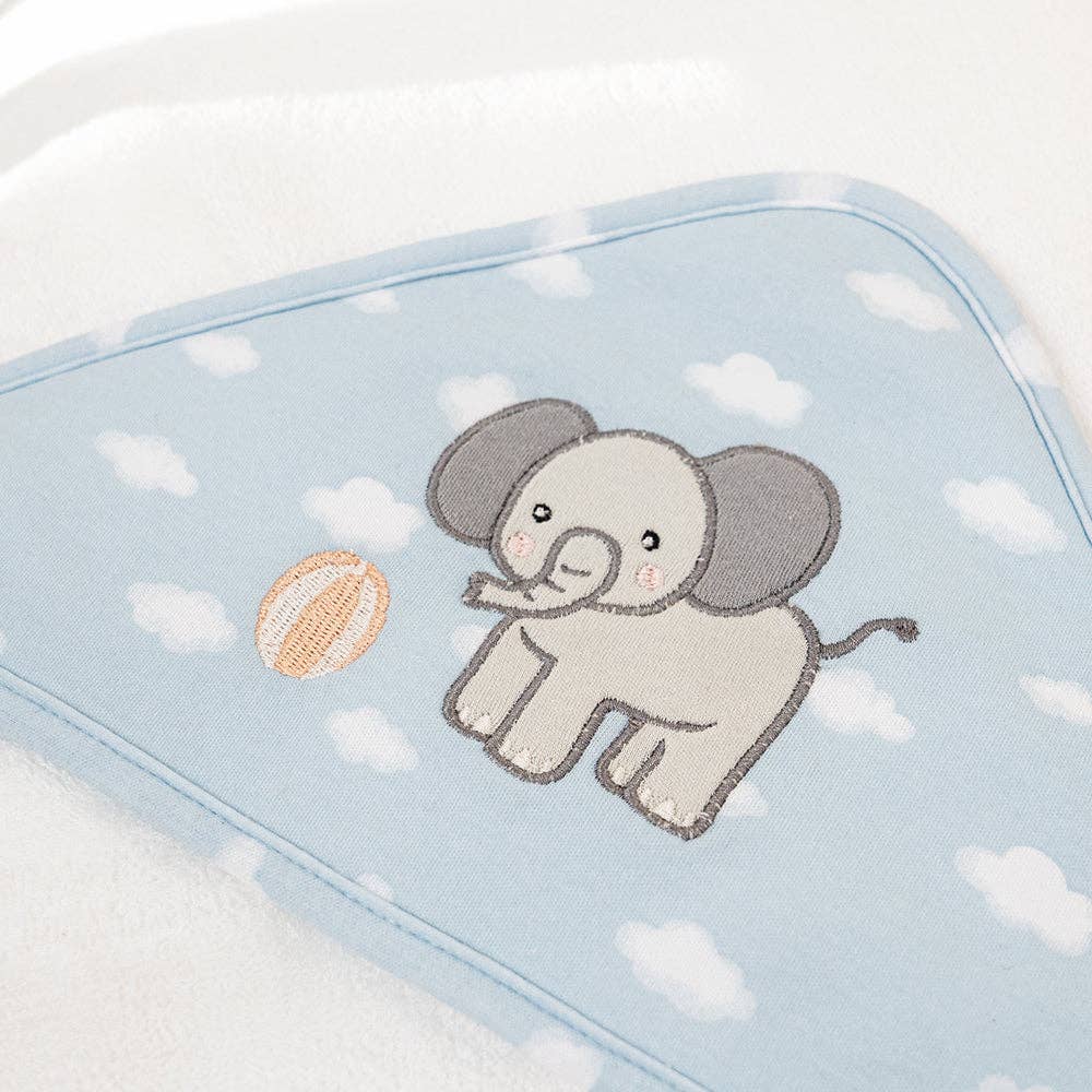 Living Textiles - Organic Hooded Towel - Elephant Playtime