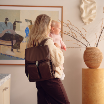 OiOi - Signature Nappy Backpack - Chocolate Nylon