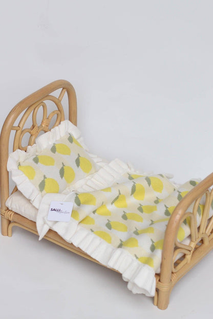SALLI COLLECTIVE - Freshly squeezed frilled doll Blanket + Pillow set
