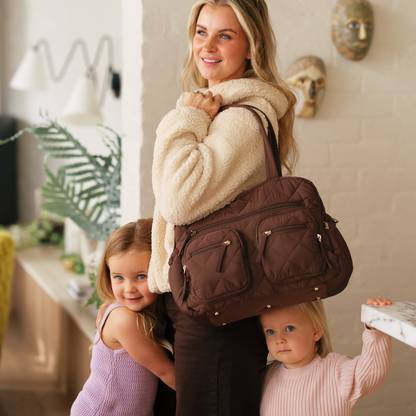 OiOi - Carry All Nappy Bag - Puffy Chocolate Quilt