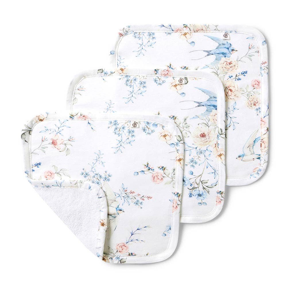Snuggle Hunny - Sweet Swallows Organic Wash Cloths - 3 Pack