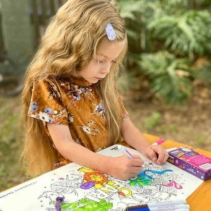 Little Change Creators - SAFARI | Washable Animal Colouring Activity Mat