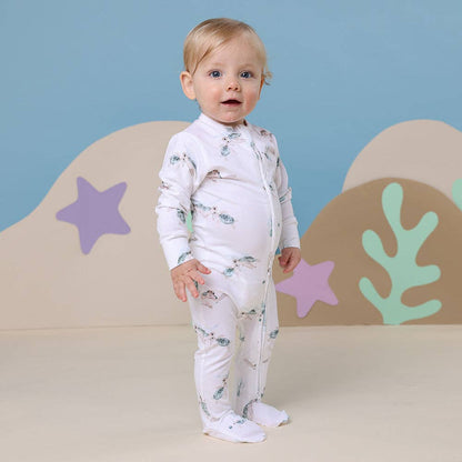 Snuggle Hunny - Turtle Organic Snuggle Sleepsuit Zip Footie