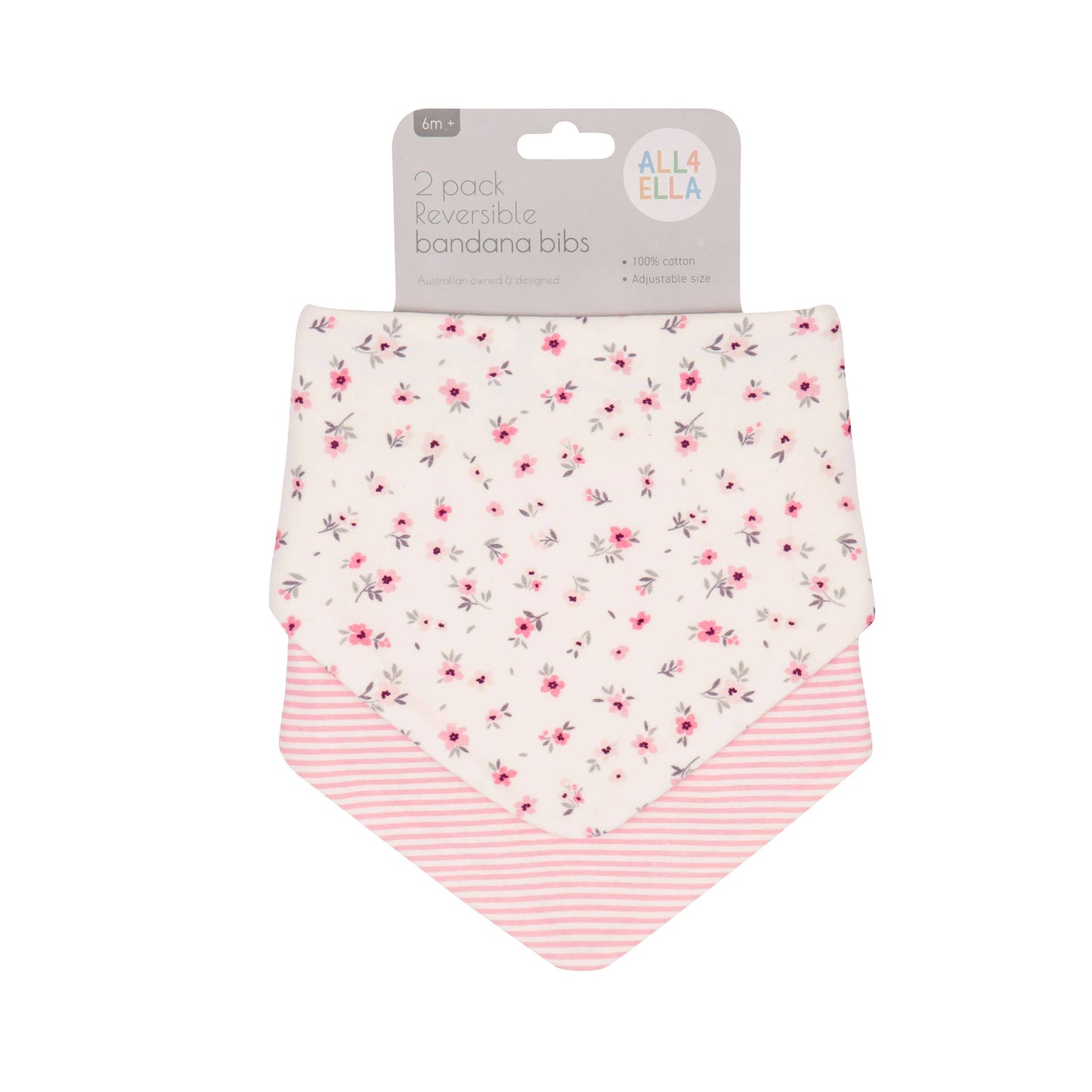 All4Ella - Bandana Bibs 2pk - Pink Petals