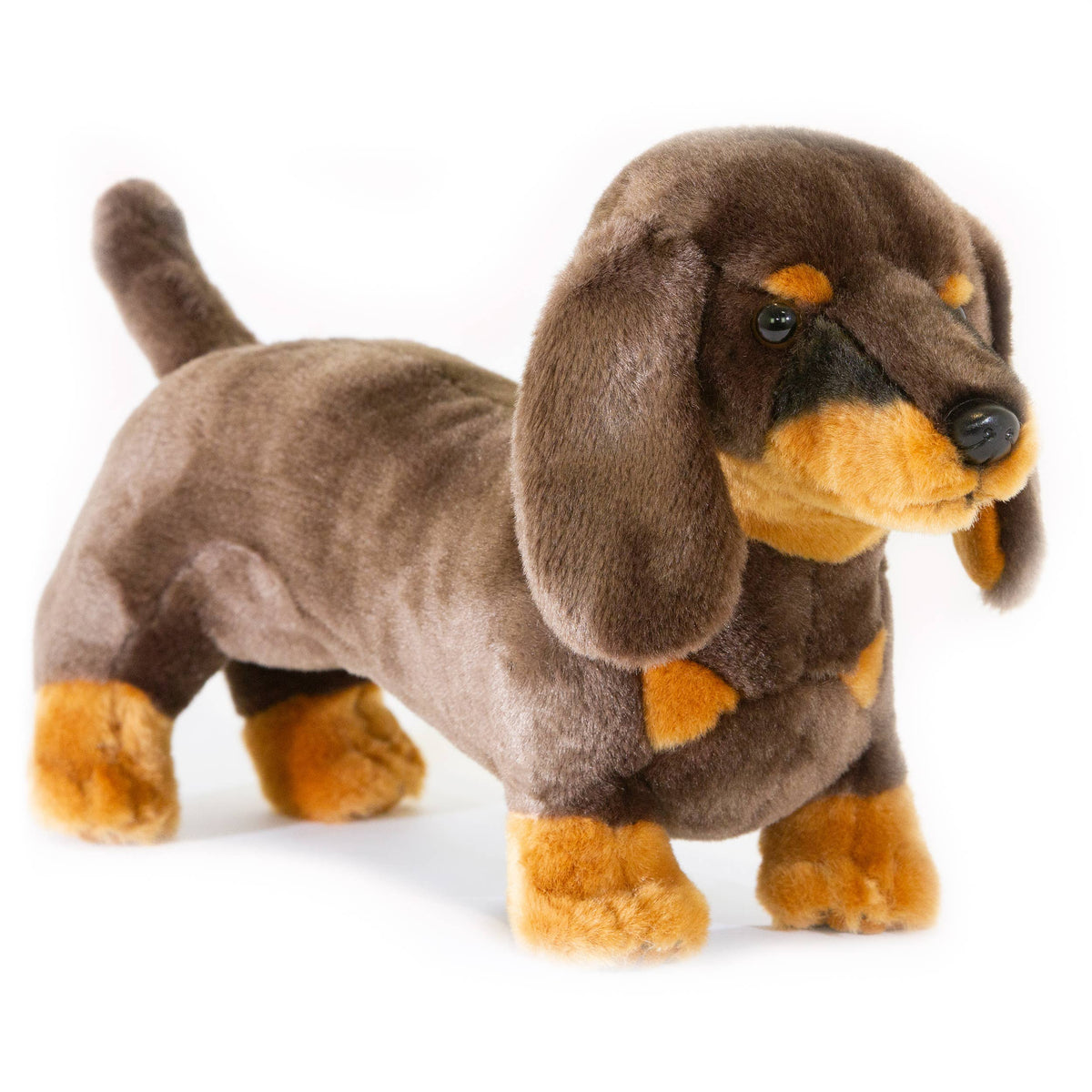 Bocchetta Plush Toys - Stretch - Chocolate and tan Dachshund Size 36cm/14"