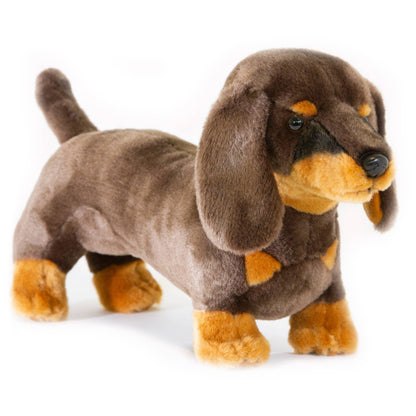 Bocchetta Plush Toys - Stretch - Chocolate and tan Dachshund Size 36cm/14"