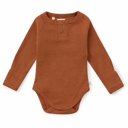 Snuggle Hunny - Biscuit Long Sleeve Organic Bodysuit
