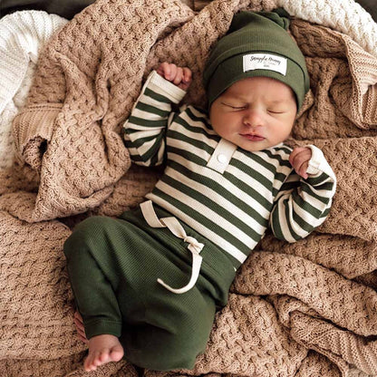 Snuggle Hunny - Olive Ribbed Organic Pants