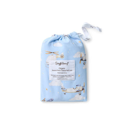 Snuggle Hunny - Taking Flight Organic Bassinet Sheet / Change Pad Cover