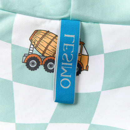 LESIMO - Sand Free Kids Hooded Towel - Busy Trucks