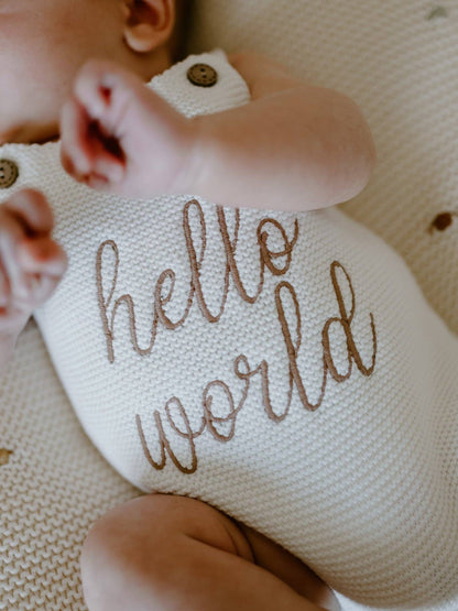 Elke & Indigo - Hello World Romper - White/Mocha